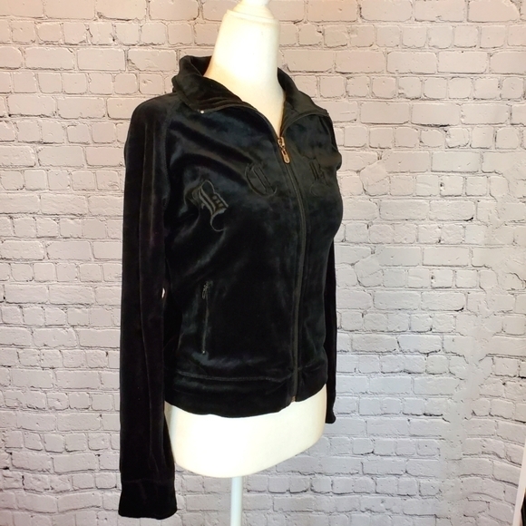 𝅺bcbgmaxazaria Black Zip Up Sweater sz. Small - Picture 3 of 8